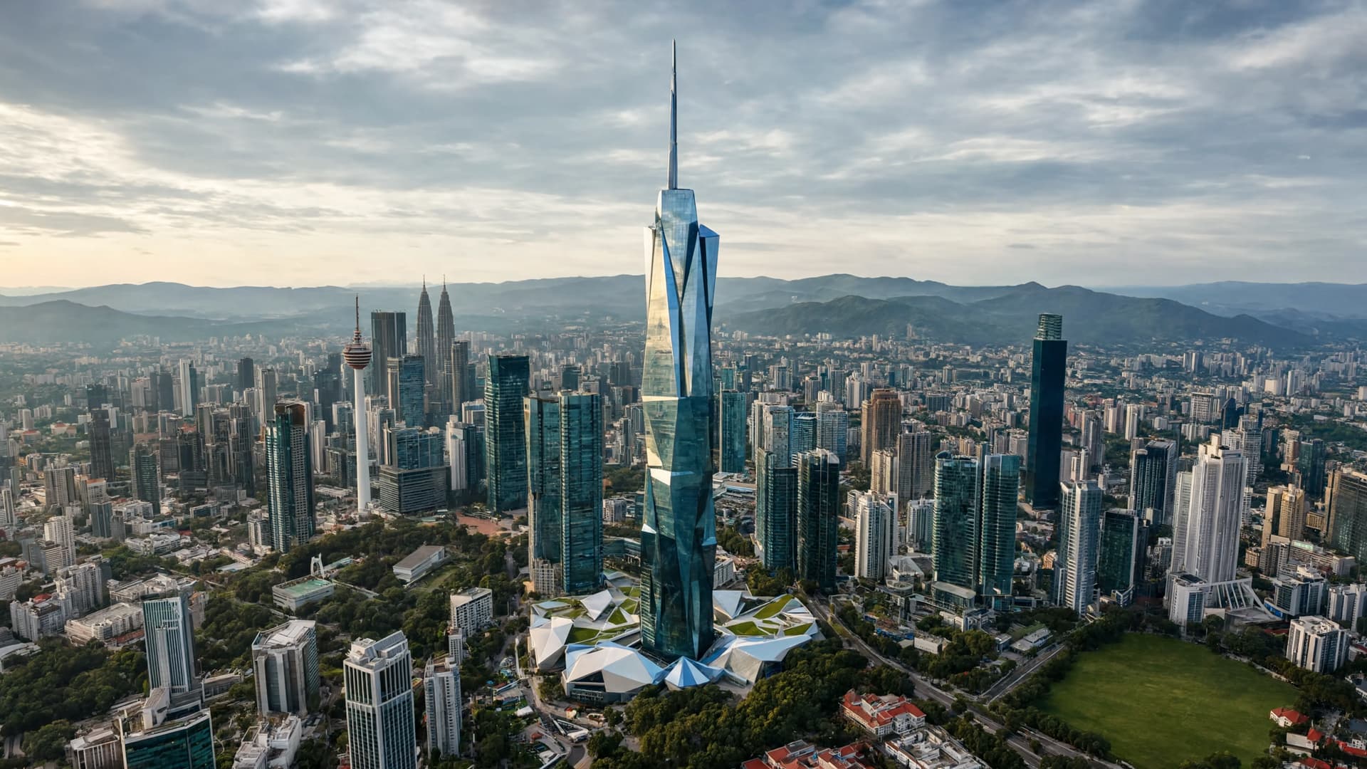 Aerial view of Kuala Lumpur with Merdeka 118